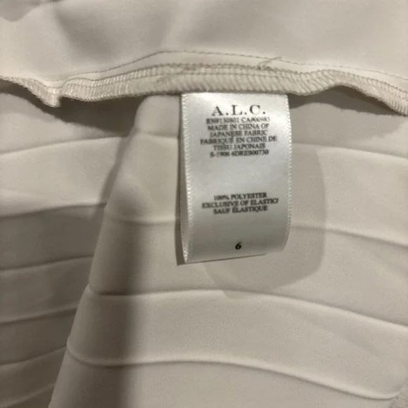 A.L.C Weston Pleated Midi Cocktail Dress Sz 6 Silver Metallic Sleeveless - Picture 10 of 11